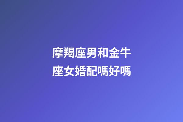 摩羯座男和金牛座女婚配嗎好嗎-第1張-星座運(yùn)勢(shì)-玄機(jī)派