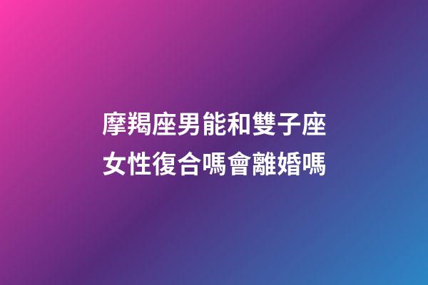 摩羯座男能和雙子座女性復合嗎會離婚嗎-第1張-星座運勢-玄機派