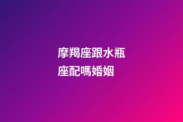 摩羯座跟水瓶座配嗎婚姻-第1張-星座運勢-玄機派