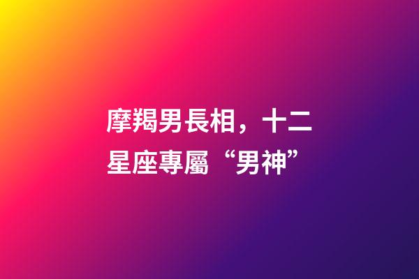 摩羯男長相，十二星座專屬“男神”-第1張-觀點-玄機派