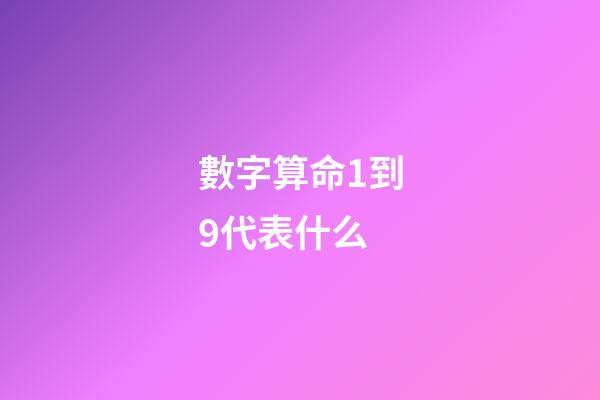 數字算命1到9代表什么