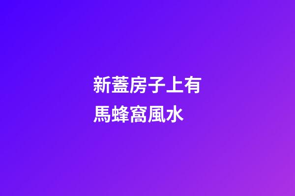 新蓋房子上有馬蜂窩風水