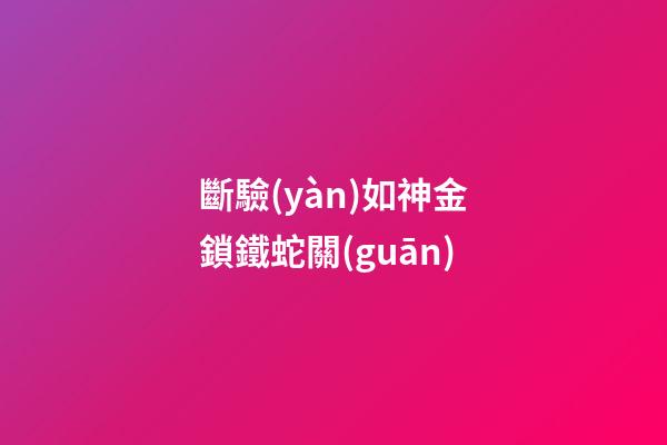 斷驗(yàn)如神金鎖鐵蛇關(guān)