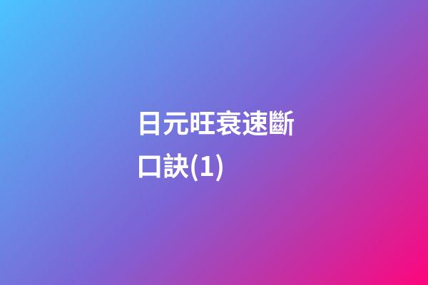 日元旺衰速斷口訣(1)