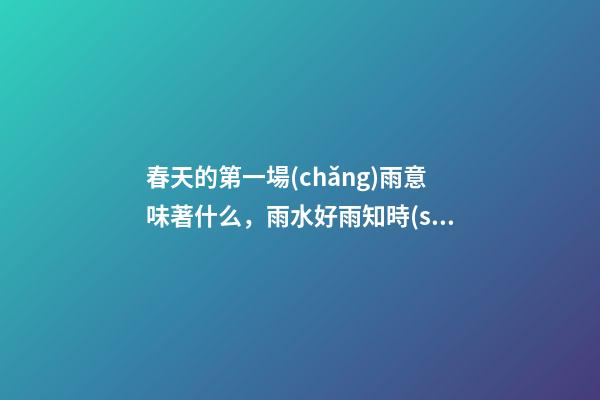 春天的第一場(chǎng)雨意味著什么，雨水好雨知時(shí)節(jié)-第1張-觀點(diǎn)-玄機(jī)派