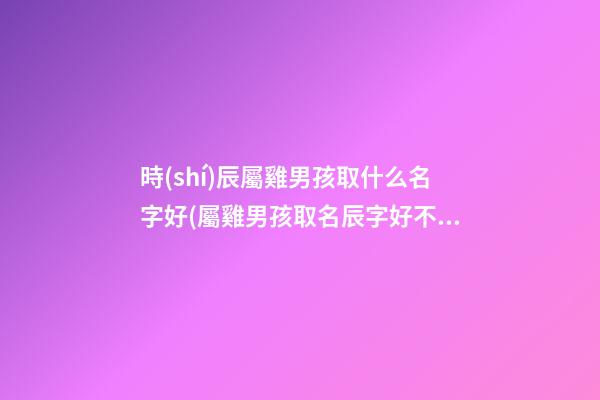 時(shí)辰屬雞男孩取什么名字好(屬雞男孩取名辰字好不好)
