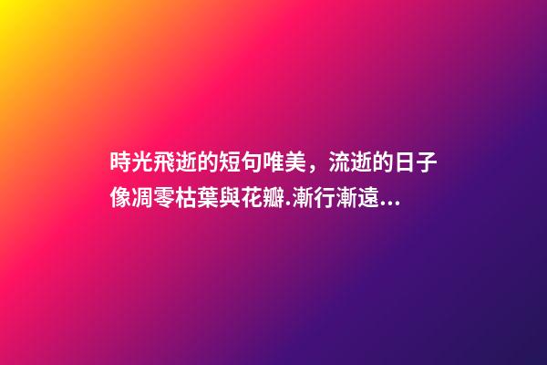 時光飛逝的短句唯美，流逝的日子像凋零枯葉與花瓣.漸行漸遠(yuǎn)。-第1張-觀點-玄機派