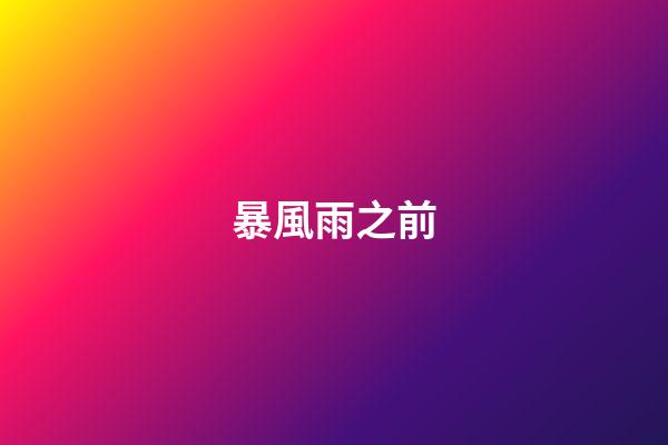 暴風雨之前