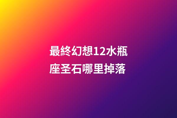 最終幻想12水瓶座圣石哪里掉落