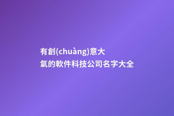 有創(chuàng)意大氣的軟件科技公司名字大全-第1張-公司起名-玄機(jī)派