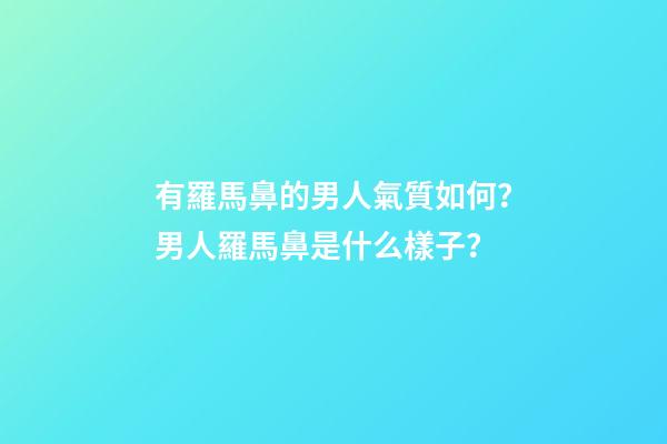 有羅馬鼻的男人氣質如何？男人羅馬鼻是什么樣子？