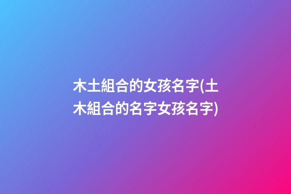 木土組合的女孩名字(土木組合的名字女孩名字)