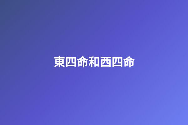 東四命和西四命