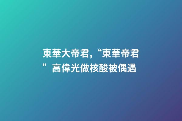 東華大帝君,“東華帝君”高偉光做核酸被偶遇-第1張-觀點-玄機派