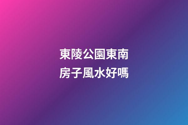 東陵公園東南房子風水好嗎