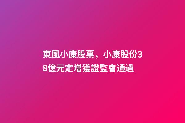 東風小康股票，小康股份38億元定增獲證監會通過-第1張-觀點-玄機派