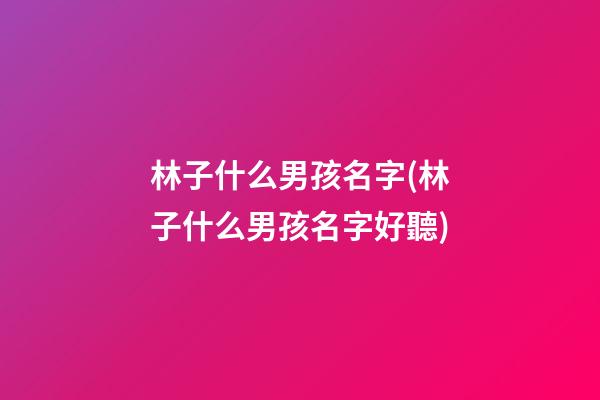 林子什么男孩名字(林子什么男孩名字好聽)