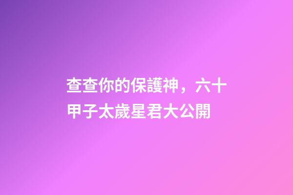 查查你的保護神，六十甲子太歲星君大公開