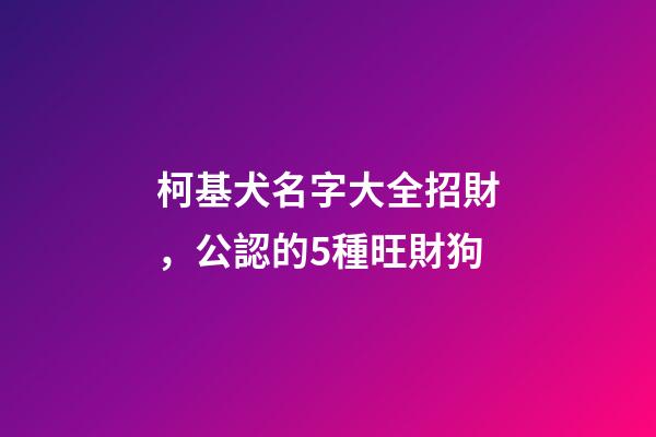 柯基犬名字大全招財，公認的5種旺財狗-第1張-觀點-玄機派