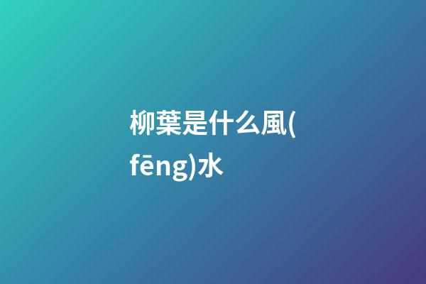 柳葉是什么風(fēng)水