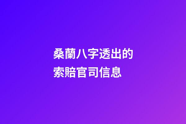 桑蘭八字透出的索賠官司信息