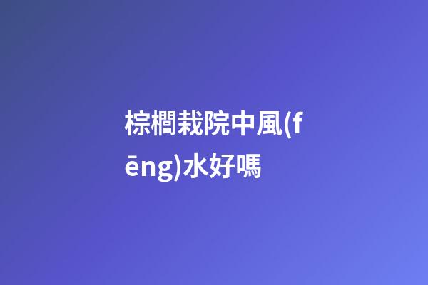 棕櫚栽院中風(fēng)水好嗎