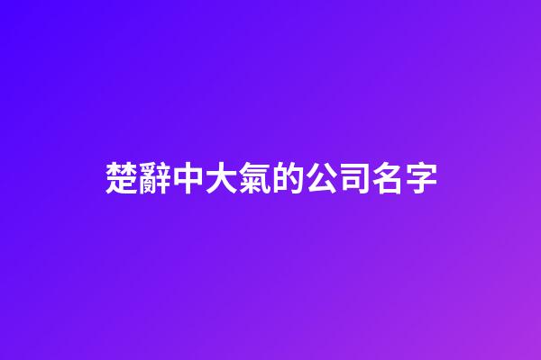 楚辭中大氣的公司名字-第1張-公司起名-玄機(jī)派