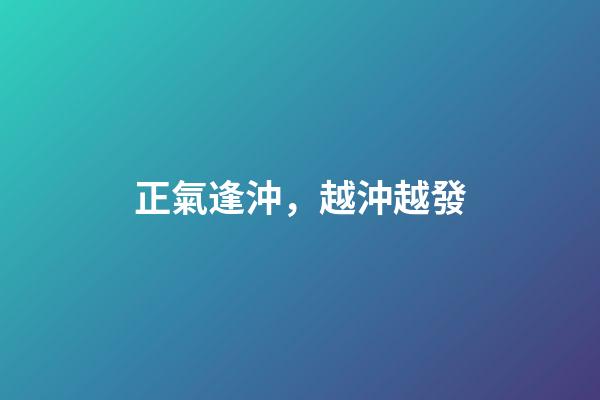正氣逢沖，越沖越發