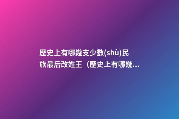 歷史上有哪幾支少數(shù)民族最后改姓王（歷史上有哪幾支少數(shù)民族最后改姓王的）
