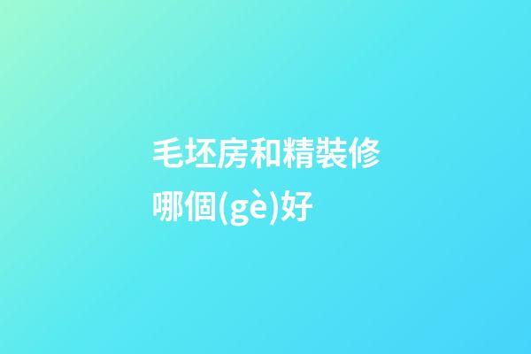 毛坯房和精裝修哪個(gè)好