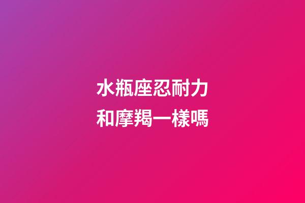 水瓶座忍耐力和摩羯一樣嗎-第1張-星座運勢-玄機派