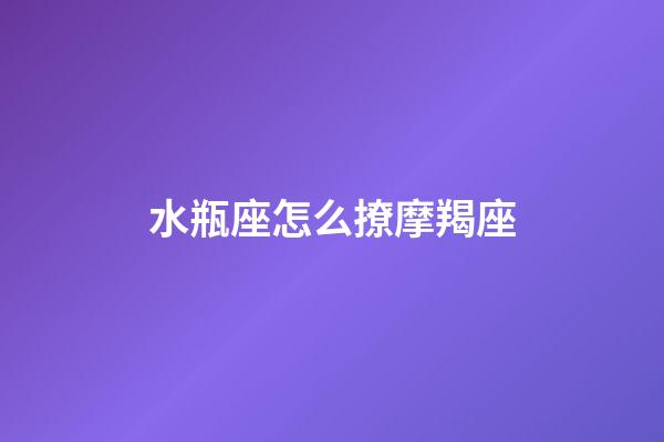 水瓶座怎么撩摩羯座-第1張-星座運勢-玄機派