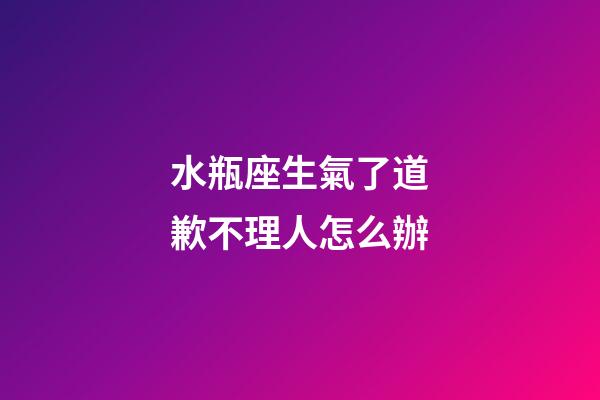 水瓶座生氣了道歉不理人怎么辦-第1張-星座運勢-玄機派