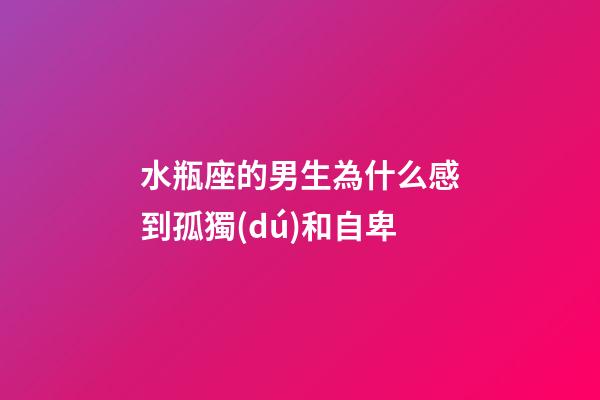 水瓶座的男生為什么感到孤獨(dú)和自卑-第1張-星座運(yùn)勢-玄機(jī)派