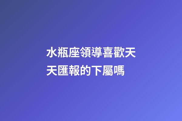 水瓶座領導喜歡天天匯報的下屬嗎-第1張-星座運勢-玄機派