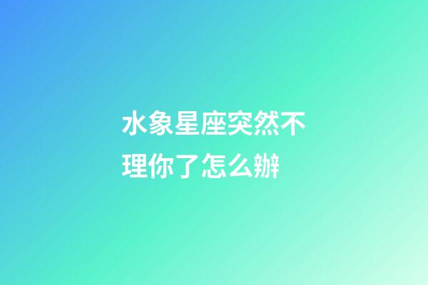 水象星座突然不理你了怎么辦-第1張-星座運勢-玄機派