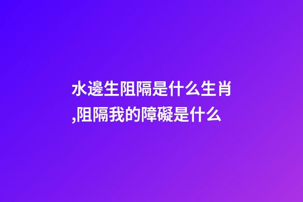 水邊生阻隔是什么生肖,阻隔我的障礙是什么-第1張-觀點-玄機派
