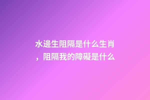 水邊生阻隔是什么生肖，阻隔我的障礙是什么-第1張-觀點-玄機派