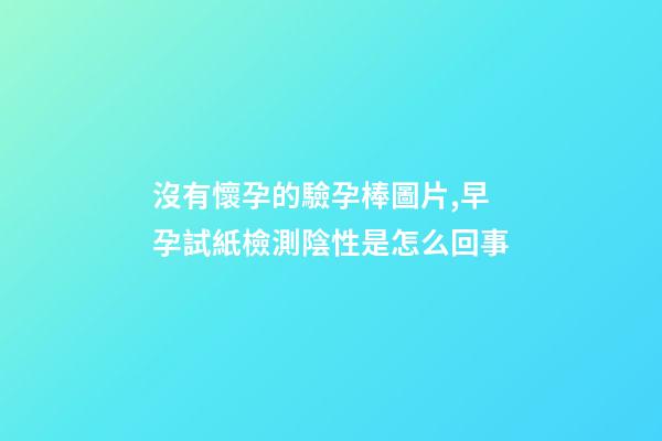 沒有懷孕的驗孕棒圖片,早孕試紙檢測陰性是怎么回事-第1張-觀點-玄機派