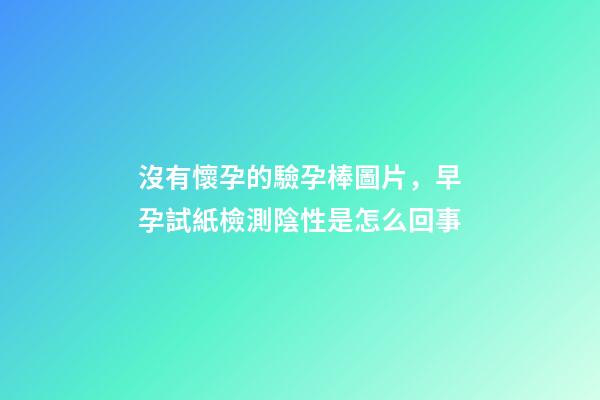 沒有懷孕的驗孕棒圖片，早孕試紙檢測陰性是怎么回事-第1張-觀點-玄機派