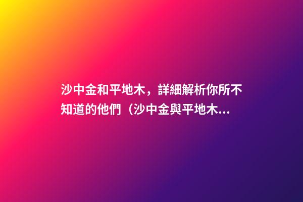 沙中金和平地木，詳細解析你所不知道的他們（沙中金與平地木）