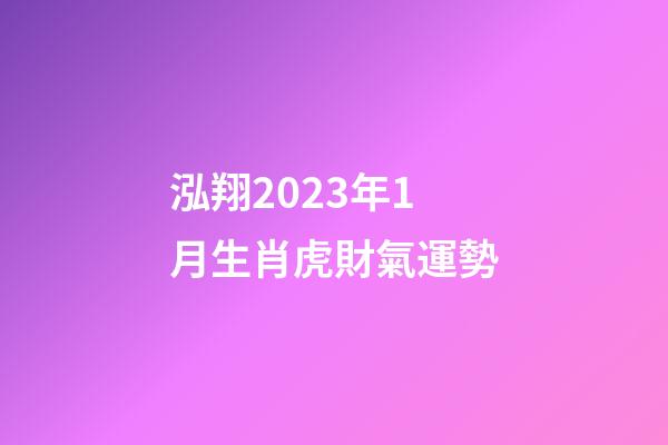 泓翔2023年1月生肖虎財氣運勢
