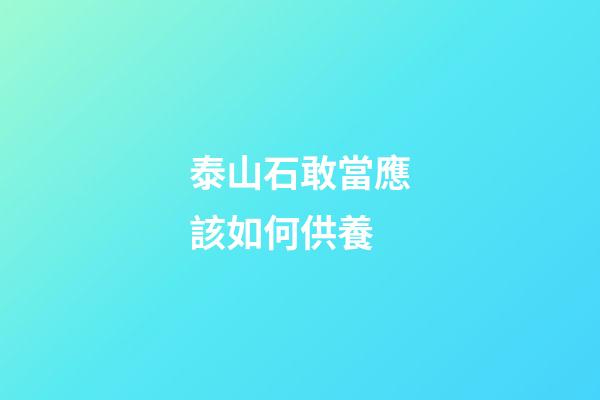 泰山石敢當應該如何供養?