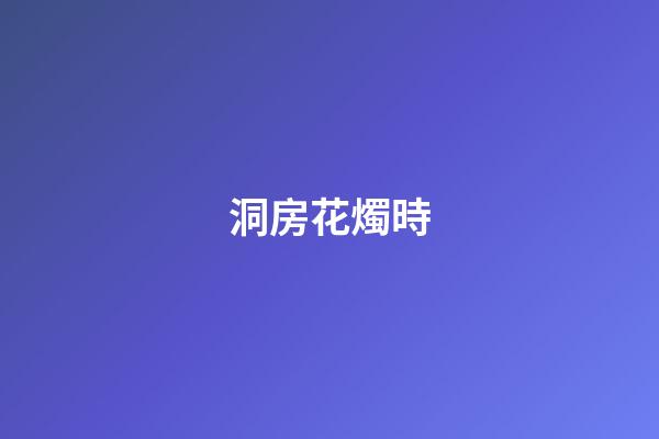 洞房花燭時