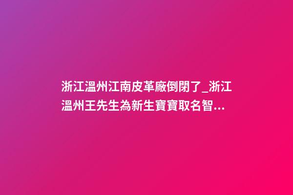 浙江溫州江南皮革廠倒閉了_浙江溫州王先生為新生寶寶取名智慧型套餐-第1張-公司起名-玄機派