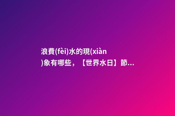 浪費(fèi)水的現(xiàn)象有哪些，【世界水日】節(jié)約用水-第1張-觀點(diǎn)-玄機(jī)派