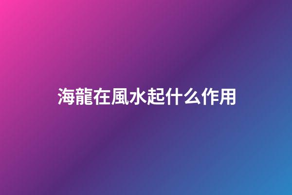 海龍在風水起什么作用