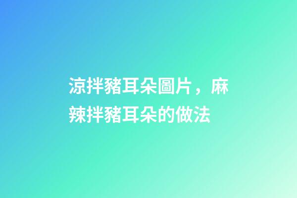 涼拌豬耳朵圖片，麻辣拌豬耳朵的做法-第1張-觀點-玄機派