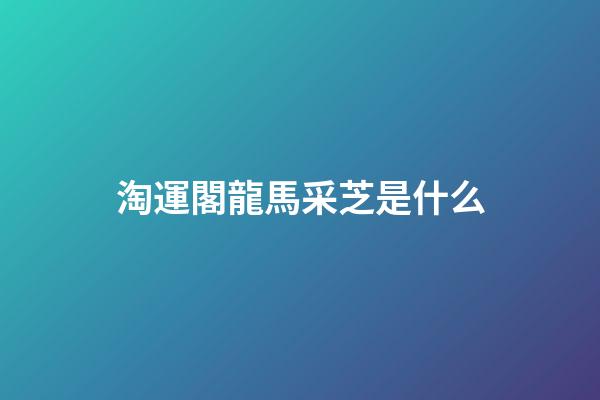 淘運閣龍馬采芝是什么