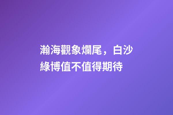 瀚海觀象爛尾，白沙綠博值不值得期待-第1張-觀點(diǎn)-玄機(jī)派